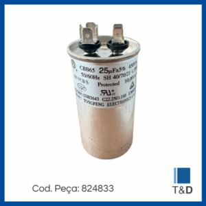 CAP POLIP COMP 25UF 450V 50/60HZ C/ TERM.