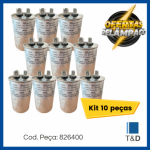 120 KIT CAP POLIP COMP 30UF 450V 50/60HZ C/ TERM.