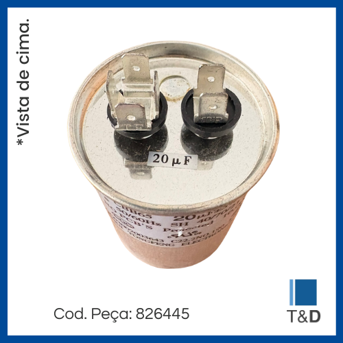 CAP POLIP COMP 20UF 450V 50/60HZ C/ TERM. - Imagem 2