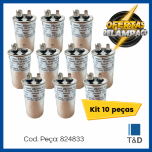 241 KIT CAP POLIP COMP 25UF 450V 50/60HZ C/ TERM.